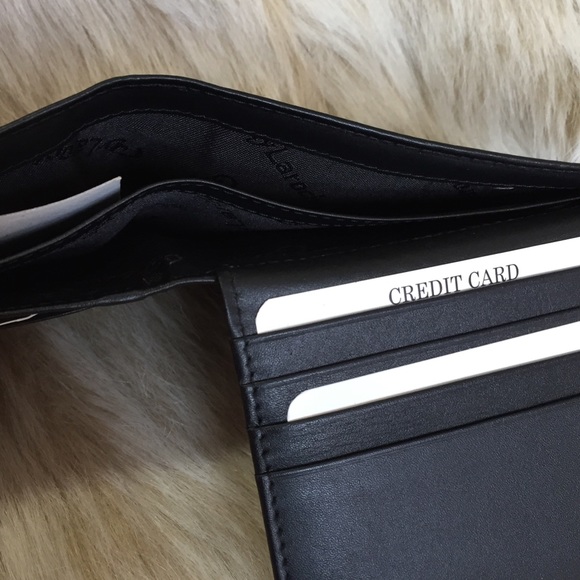 ✨NWOT✨Men's Black Leather Wallet By Guy Laroche - Picture 7 of 8